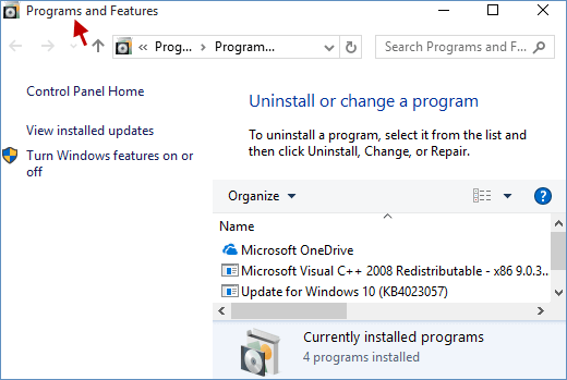 Access the "Control Panel" in your Windows operating system.
Click on "Programs" or "Programs and Features".