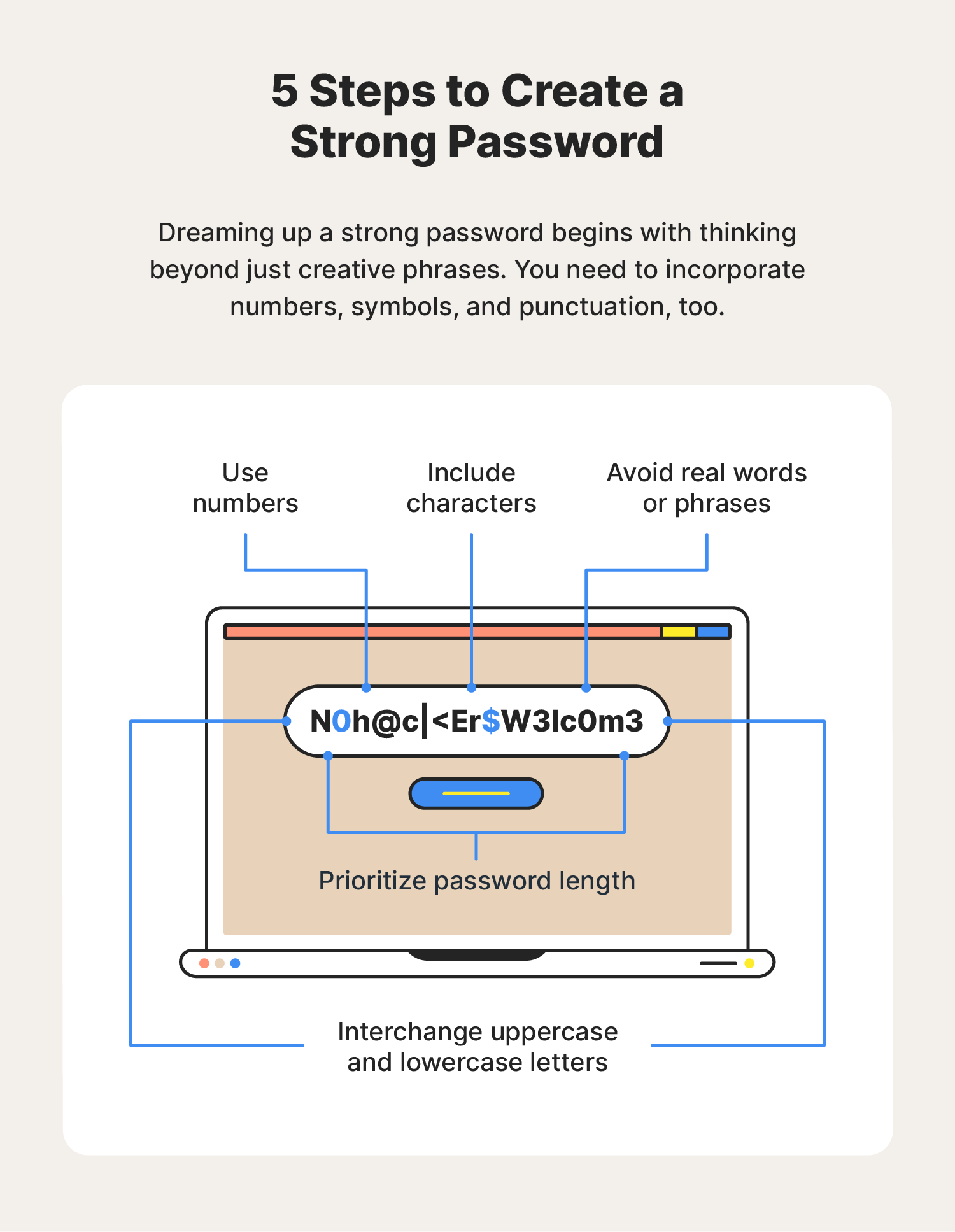 Change your passwords for important accounts (e.g., email, banking)
Ensure strong and unique passwords for each account