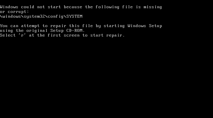 Choose Command Prompt.
Type cd C:WindowsSystem32config and press Enter to navigate to the config folder.