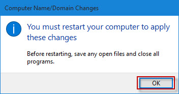Click Apply and then OK to save the changes
Restart your computer for the changes to take effect