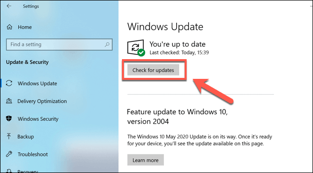 Click on "Check for Updates"
If an update is available, follow the on-screen instructions to download and install it