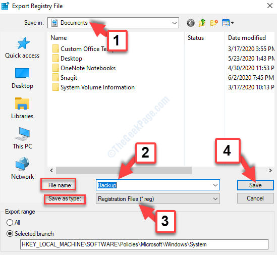 Click on File in the Registry Editor menu.
Choose Export to create a backup of the registry.