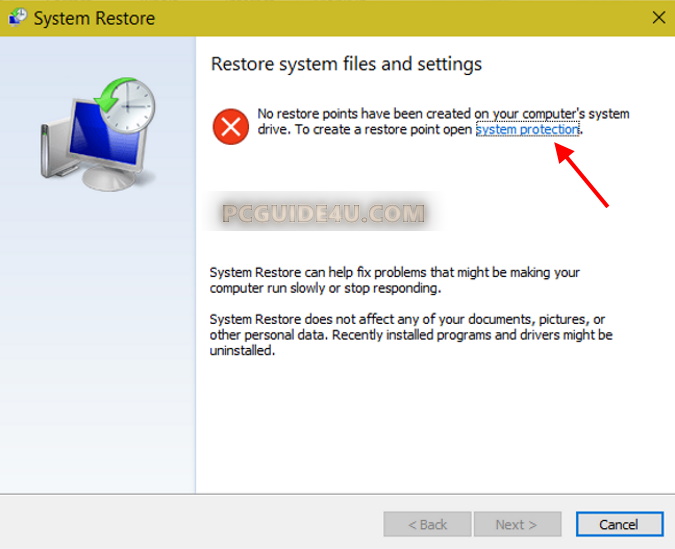 Click on "System protection" in the left pane.
Click on "System Restore" and follow the on-screen instructions.