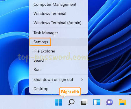 Click on the Start menu
Open the Settings app