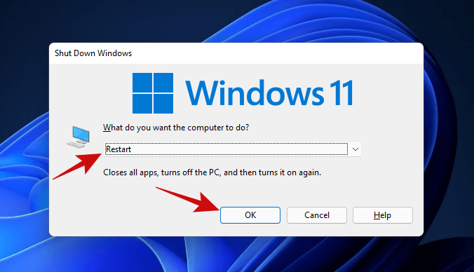 Close all programs and save your work.
Click on the "Start" button and select "Restart".