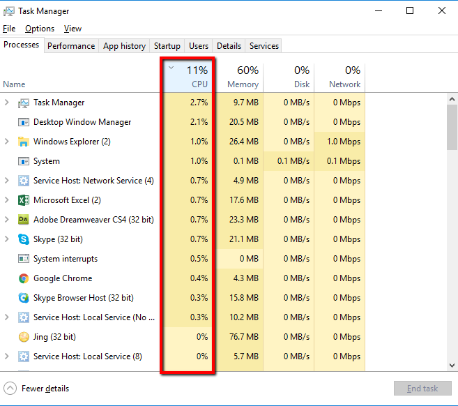 If bc2.exe is using a high percentage of CPU, it might be causing the issue
Terminate bc2.exe by selecting it and clicking on the End Task button