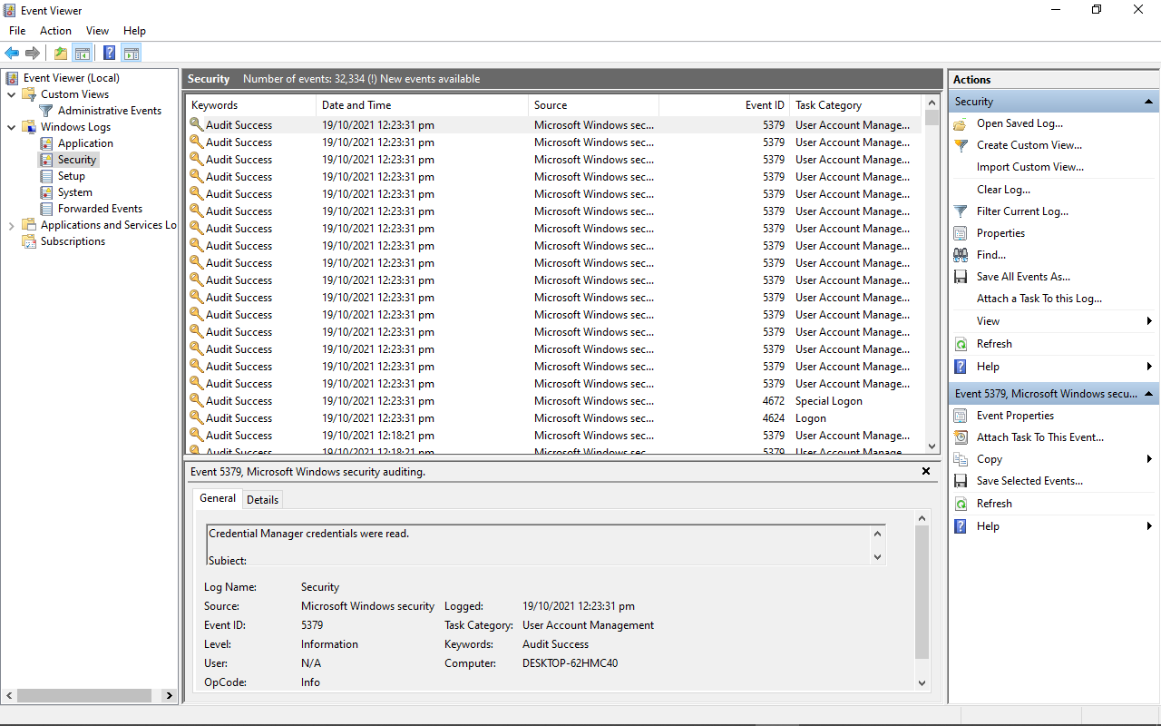 In the Event Viewer window, expand the Windows Logs category
Click on System to view system events