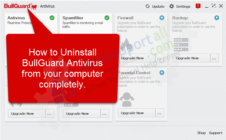 Locate BullGuard in the list of installed programs and click on it.
Click on the "Uninstall" button and follow the on-screen instructions to remove BullGuard.