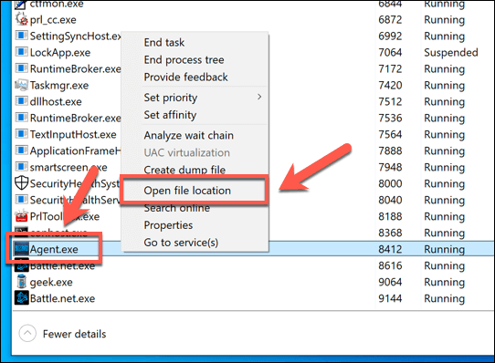 Look for any instances of brltty.exe in the list of running processes
Select brltty.exe and click on the End Task or End Process button