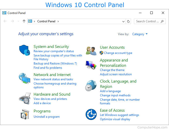 Open Control Panel by clicking on the Start button and selecting Control Panel.
In the Control Panel window, click on Programs or Programs and Features depending on your Windows version.