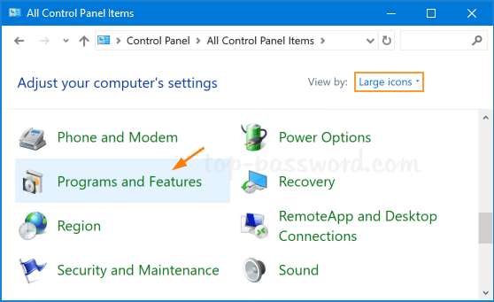 Open the "Control Panel" by typing "Control Panel" in the Windows search bar and selecting the corresponding result.
Click on "Programs" or "Programs and Features".