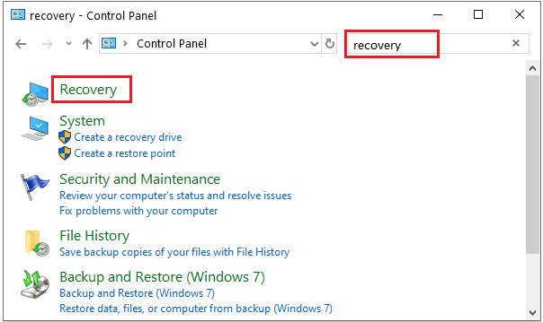 Open the Control Panel on your computer
Search for "System Restore" in the search bar