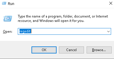 Open the Registry Editor by pressing Windows key + R.
Type regedit in the Run dialog and hit Enter.