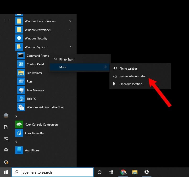 Open the Start menu
Type "command" in the search bar