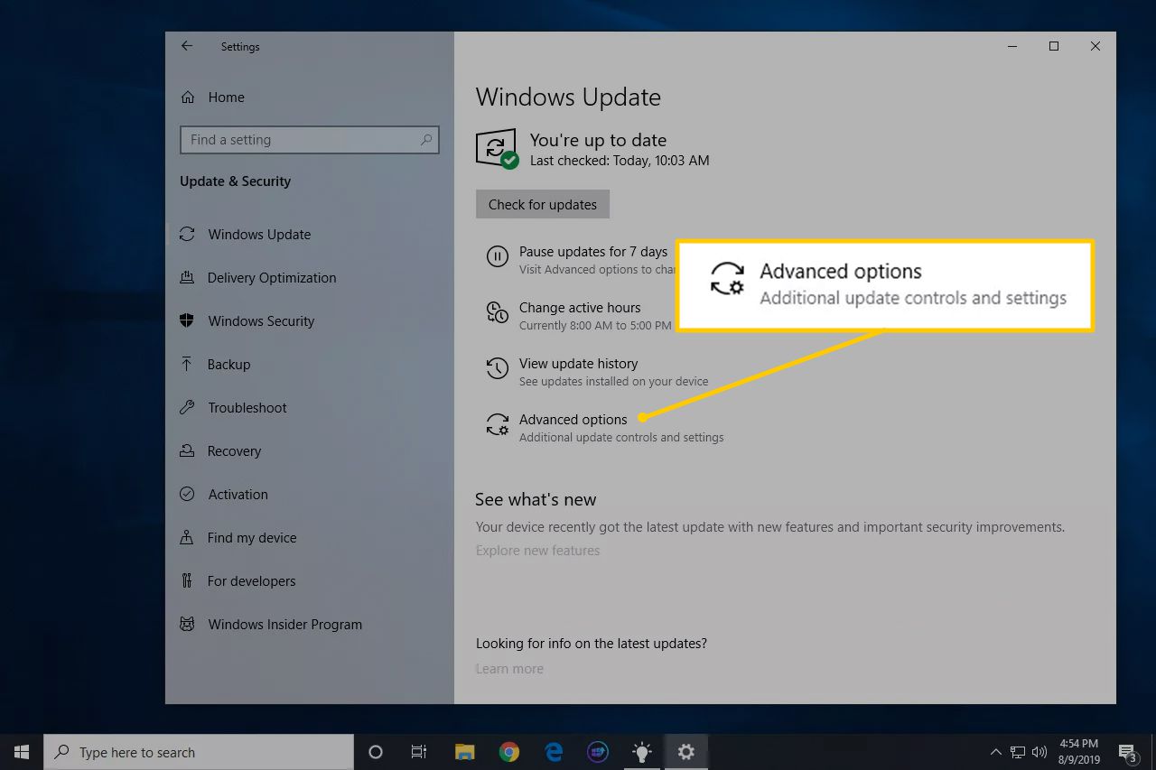 Open the Windows Start Menu.
Type "Windows Update" in the search bar and click on the "Windows Update Settings" option.