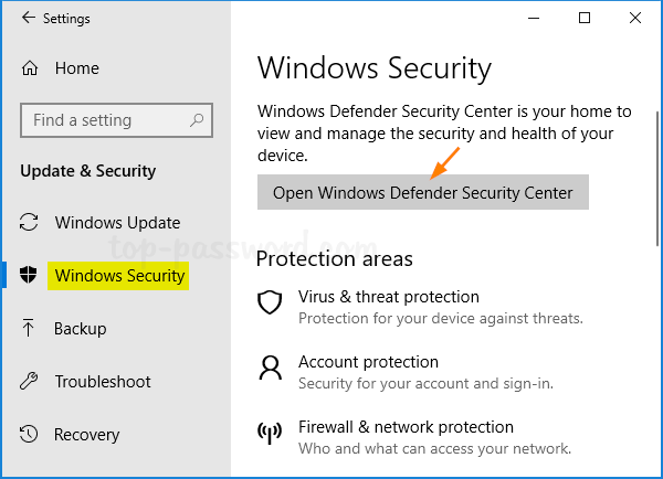 Open Windows Defender by clicking on the Start menu and typing "Windows Defender" in the search bar.
Select Windows Defender Security Center from the search results.