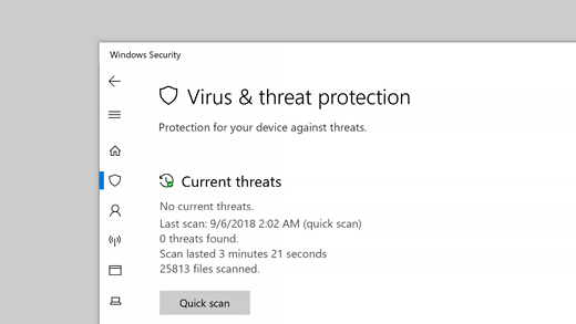 Open Windows Defender by searching for it in the Start menu.
Click on the "Virus & threat protection" option.