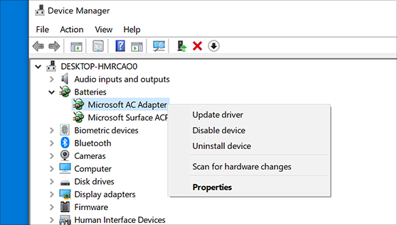 Right-click on the device driver and select Update driver
Choose Search automatically for updated driver software