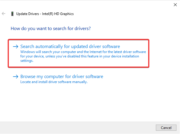 Right-click on the device driver related to billiard.exe and select Update driver.
Choose to search automatically for updated driver software.