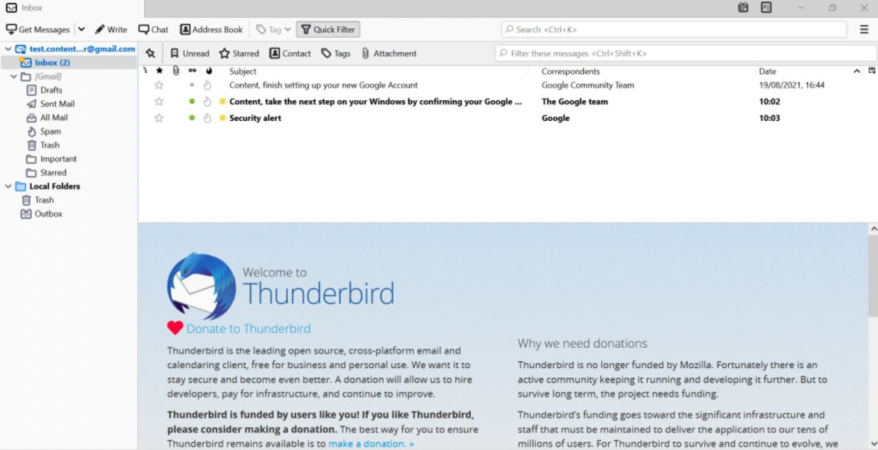 Thunderbird: An open-source email client known for its flexibility and customization options.
Gmail: A widely-used web-based email service provided by Google.