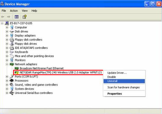 Uninstall the existing Broadcom NetXtreme II Adapter driver.
Open Device Manager by pressing Windows Key + X and selecting Device Manager.
