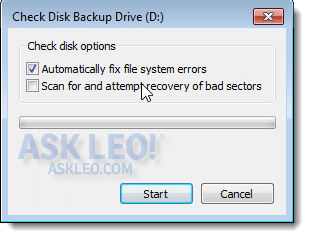 Use the built-in Windows utility, such as "chkdsk" (Check Disk), to scan and repair any potential errors on your system's hard drive.
Follow the prompts and let the utility complete the scan and repair process.