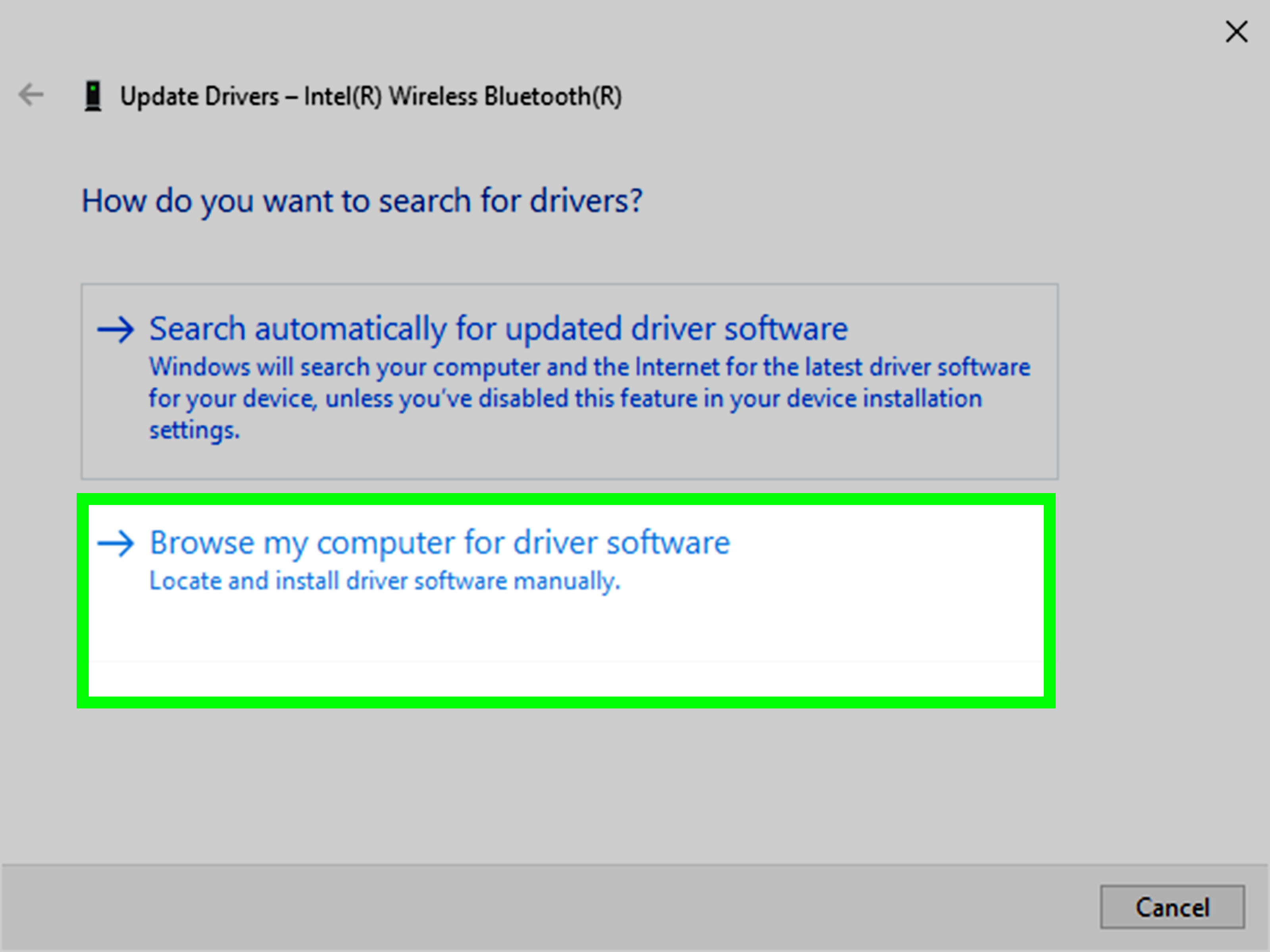 Wait for the search to complete and follow the on-screen instructions to update the driver.
Repeat steps 3-5 for all device drivers related to BCWDEMOB.EXE.